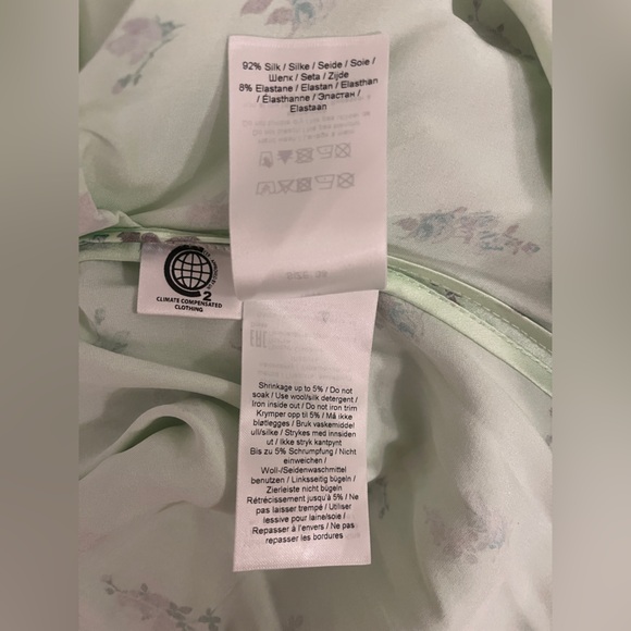 Ganni Light Green Floral Long Sleeve Dress - Picture 8 of 12